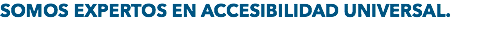 SOMOS EXPERTOS EN ACCESIBILIDAD UNIVERSAL.